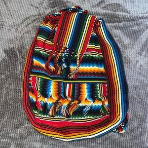 Rainbow Knit Boho Hippie Bag